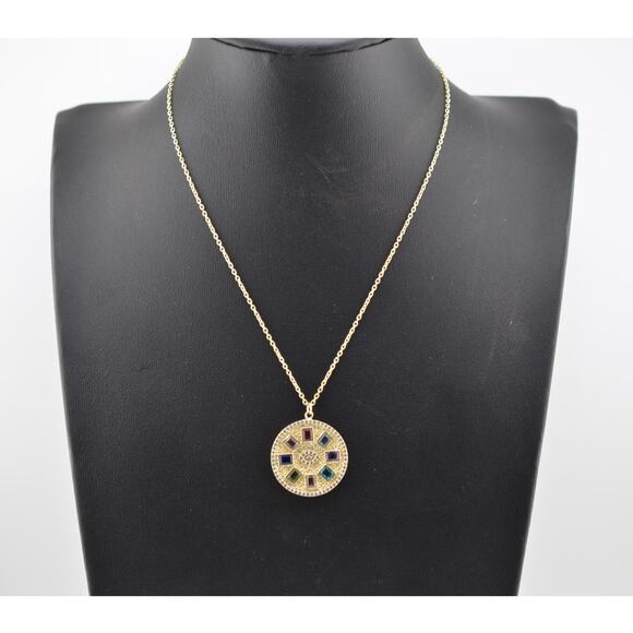 Rachel Reinhardt Sundial 14K Vermeil Pendant Necklace - Picture 1 of 3